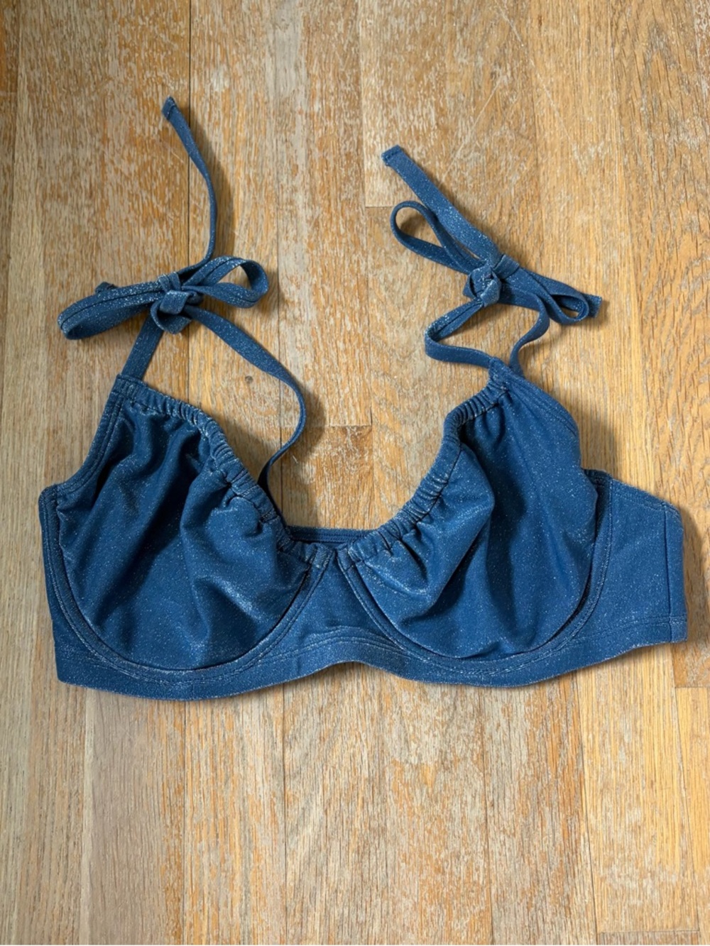 Abercrombie Curve Love Shimmer Underwire Bikini Top Medium
